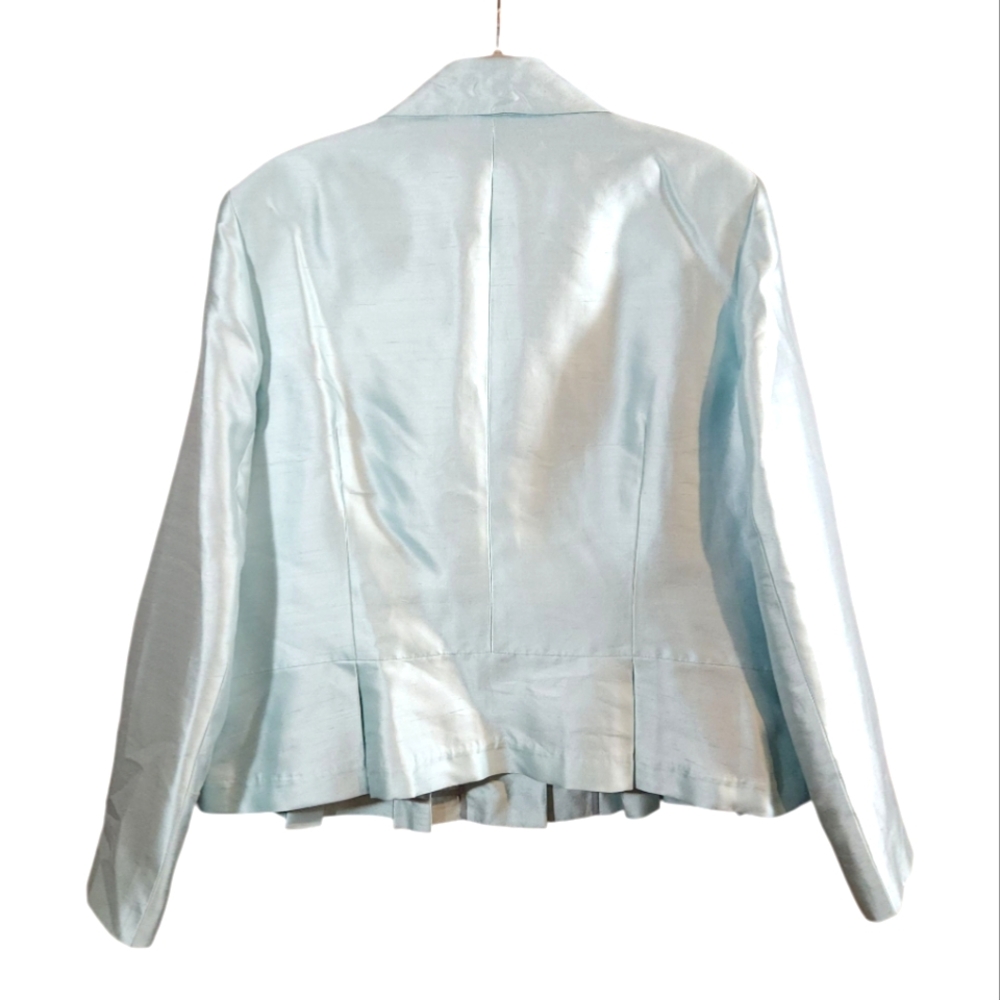 Lafayette 148 Silk Blend Pleated Peplum Hem Blazer Quiet Luxury Women's 18 NWT - Picture 5 of 7